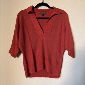 banana republic polo sweater top orange